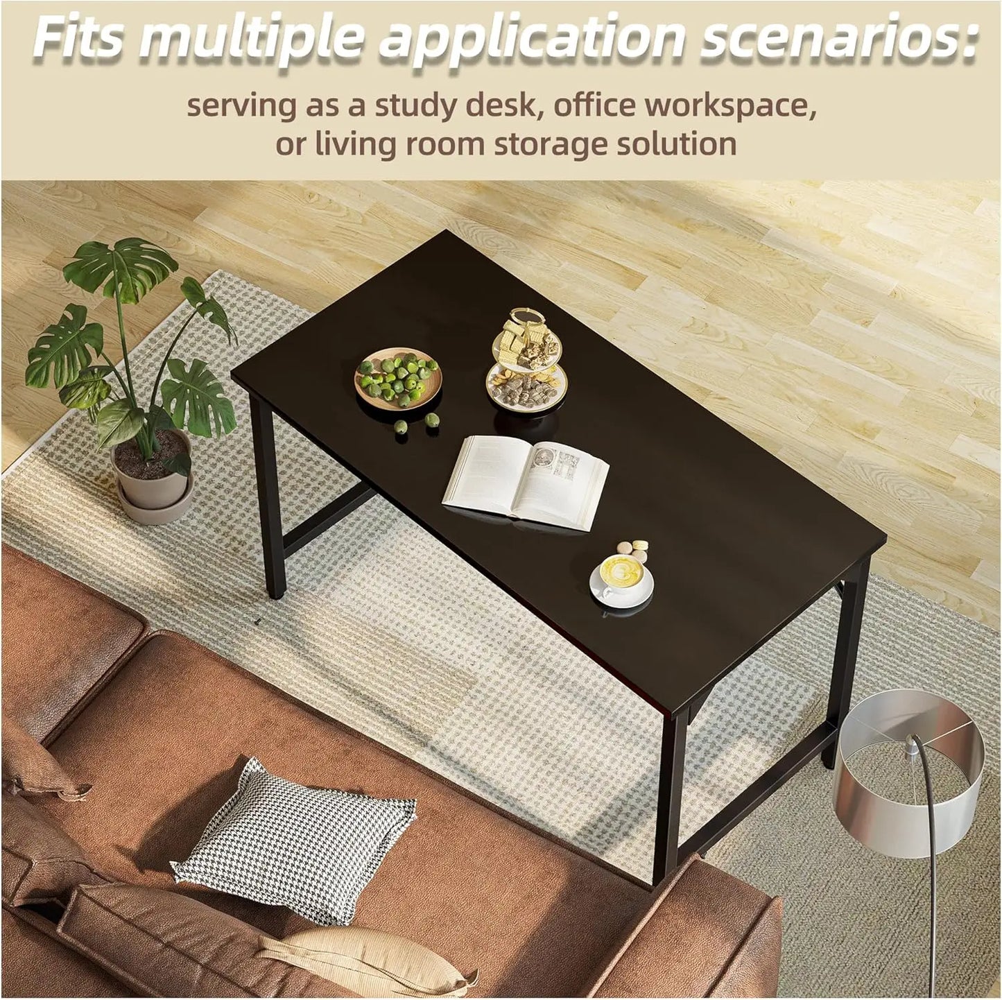 40-Inch Adjustable Computer Desk for Home Office, Study, and Gaming with Durable Surface