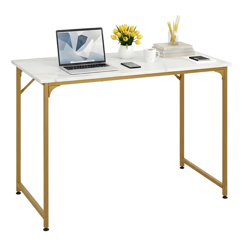 39 Inch Computer Desk Versatile for Home Office,Study & Gaming,Modern Minimalist Design with Sturdy Metal Frame,Easy to Assemble