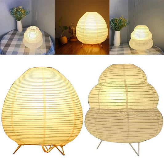 Lantern LED Table Lamp Rice Paper Desktop Decorative Lantern Light Handmade Simple LED Lighting Lamp for Living Room Bedroom
