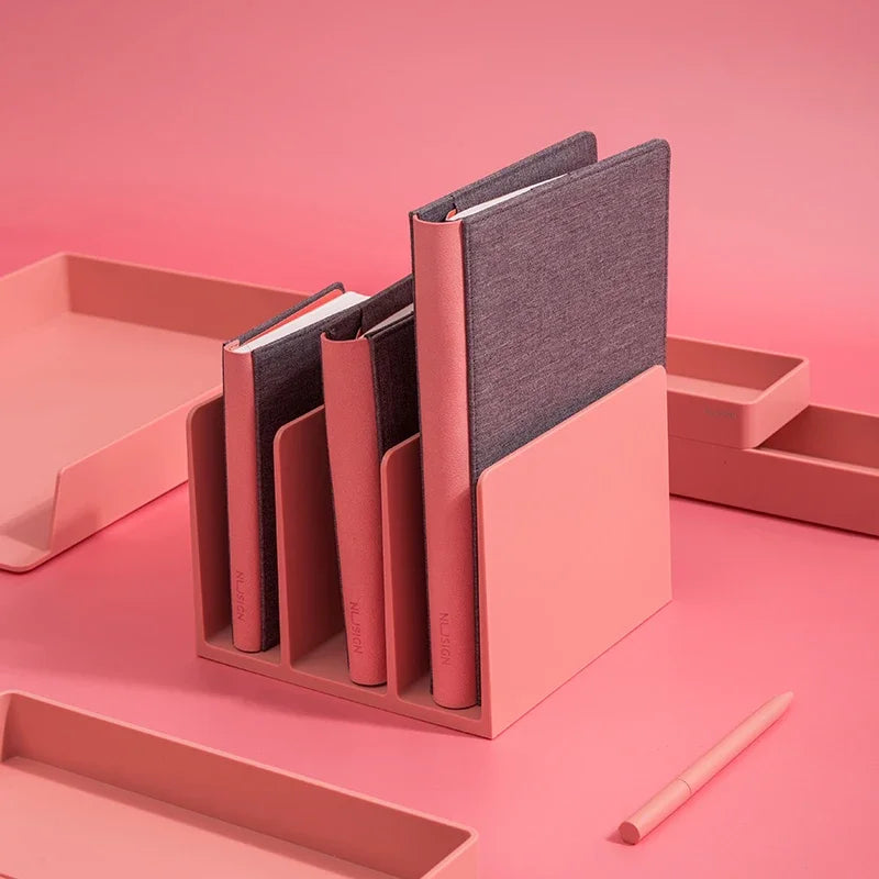 3 Grids Bookends Bookshelf Storage Rack Book Support Stand Desk Organizer Bookcase Organizer Book Storage Holder Shelf