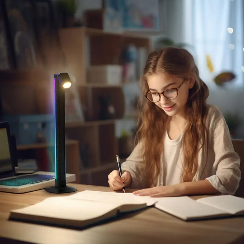 Reading Light Rechargeable Stepless Dimming Desk Lamp Ambient Lighting Eye-Caring Desktop Lamp Rotation Table Lamp Reading Light