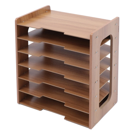 7Tier Widen Wood Office Paper Organizer for Desk Desktop File Holder Desk Letter Tray & A4 Paper Sorter 36*25*38.5cm