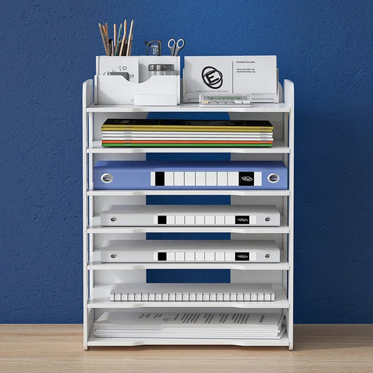 7 Tier Desktop Organizer Paper File Holder Document Storage Rack Office Home NEW
