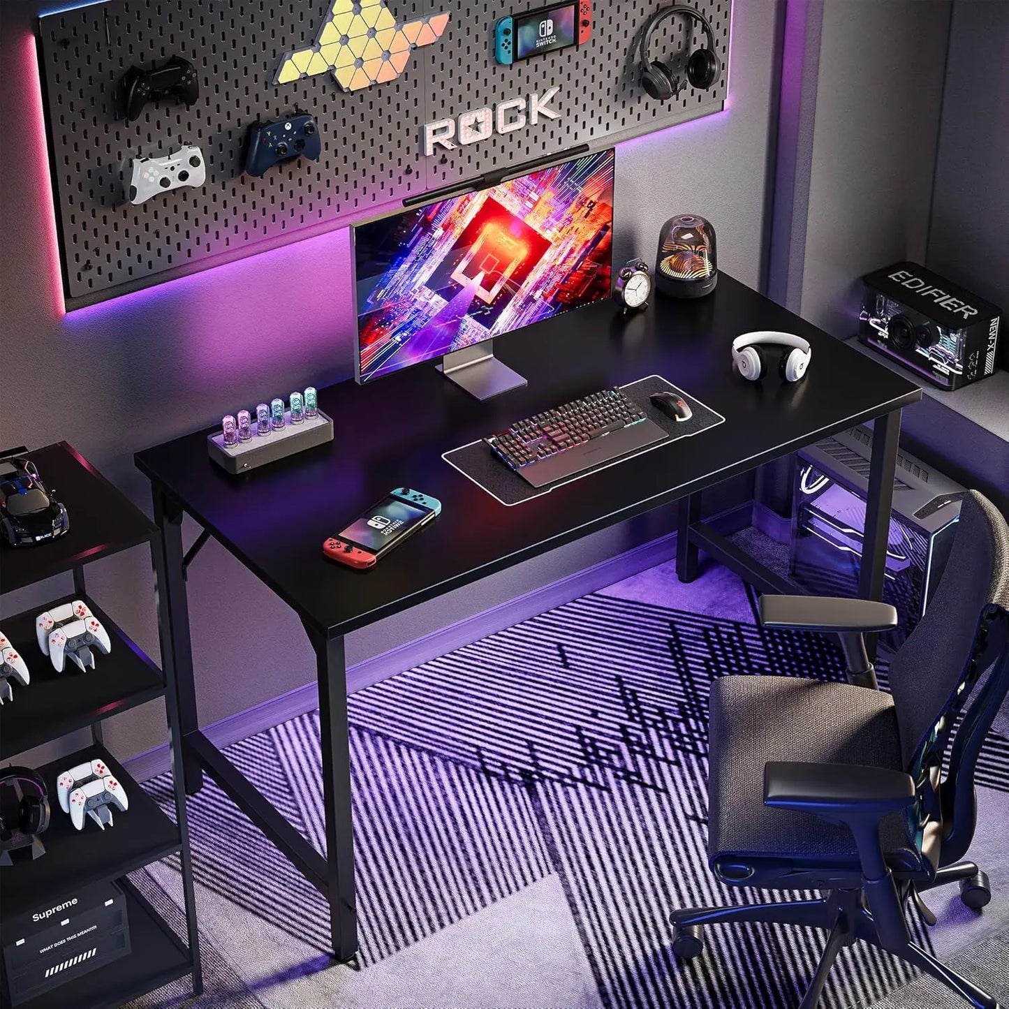 40-Inch Adjustable Computer Desk for Home Office, Study, and Gaming with Durable Surface