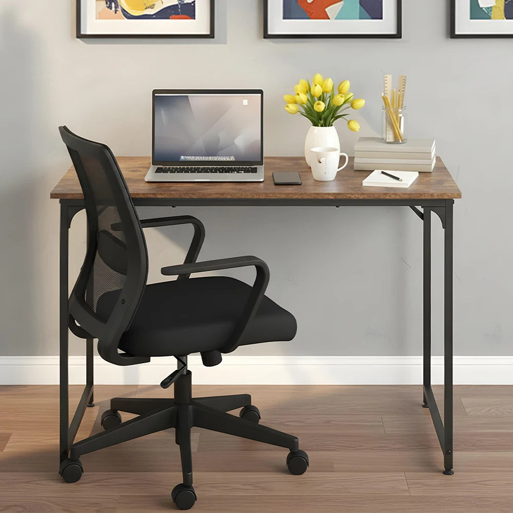 39 Inch Computer Desk Versatile for Home Office,Study & Gaming,Modern Minimalist Design with Sturdy Metal Frame,Easy to Assemble