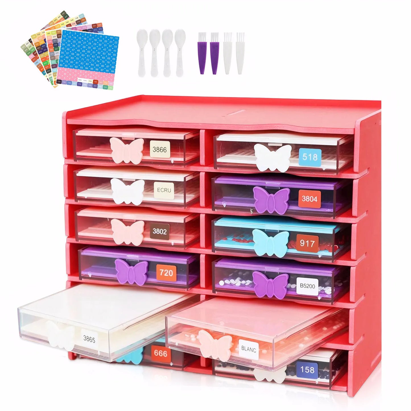 12 Grids Diamond Painting Tray Storage Holder with Drill Pen Holder Diamond Painting Tray Organizer Rack for DIY Craft Arts