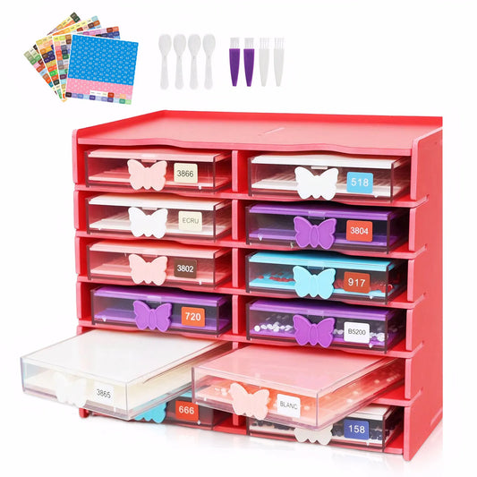 12 Grids Diamond Painting Tray Storage Holder with Drill Pen Holder Diamond Painting Tray Organizer Rack for DIY Craft Arts