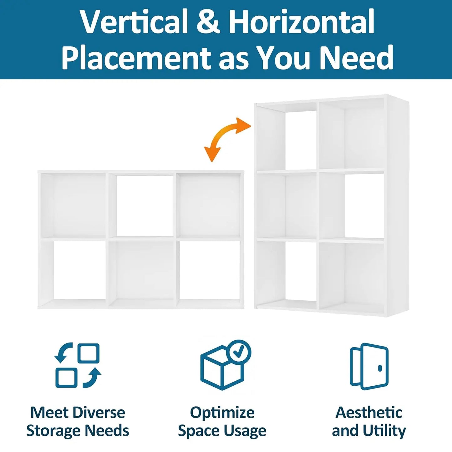 Stackable 6 Cube Storage Organizer Wood Shelf Cubby Bins Square Closet Bedroom Toy Clothes Book, Customized