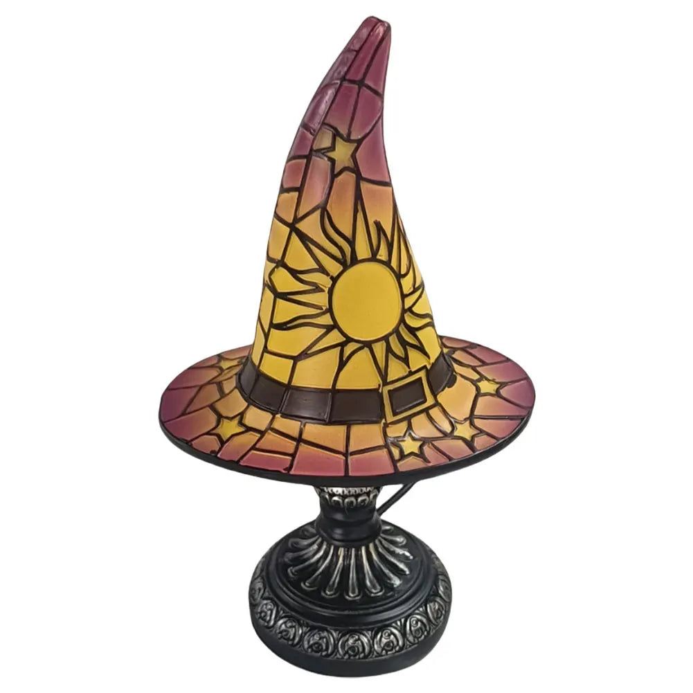 Witch Hat Lamp USB Powered Creative Table Lamp Night Light Resin Witch Hat Light Ornament for Home Decor