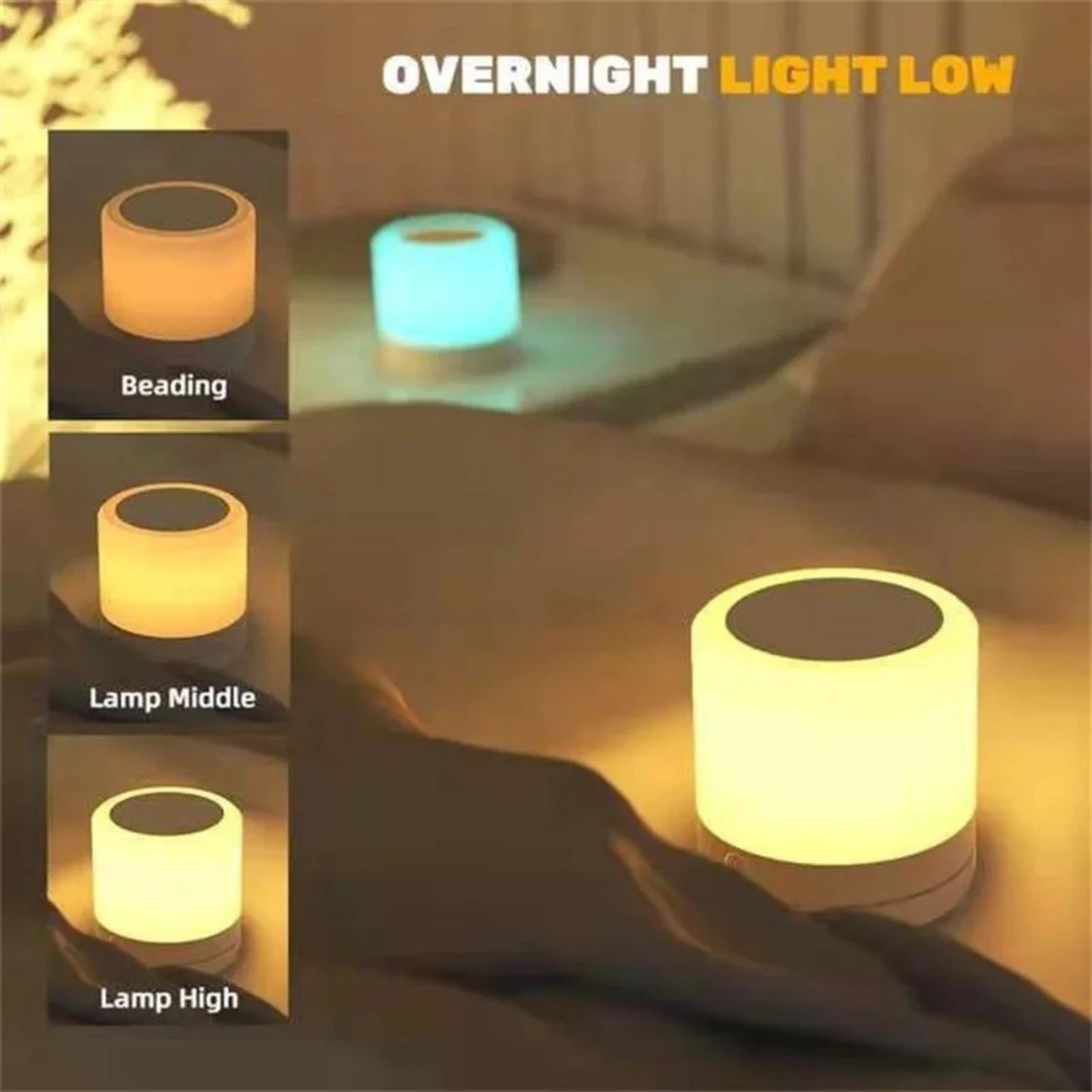 7 Colors Night Light Dimmable LED  Sensor Wooden Bedside Table Lamp with  Adjustable Brightness Remote Control