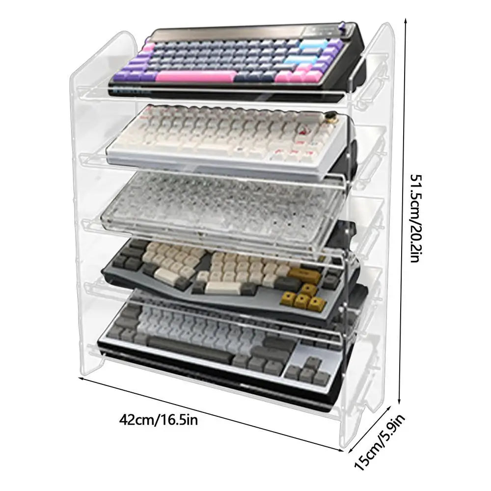 3-5 Tiers Acrylic Display Stand Clear Keyboard Mouse Storage Rack Cupcake Perfume Doll Figures Organizer Acrylic Shelf holder