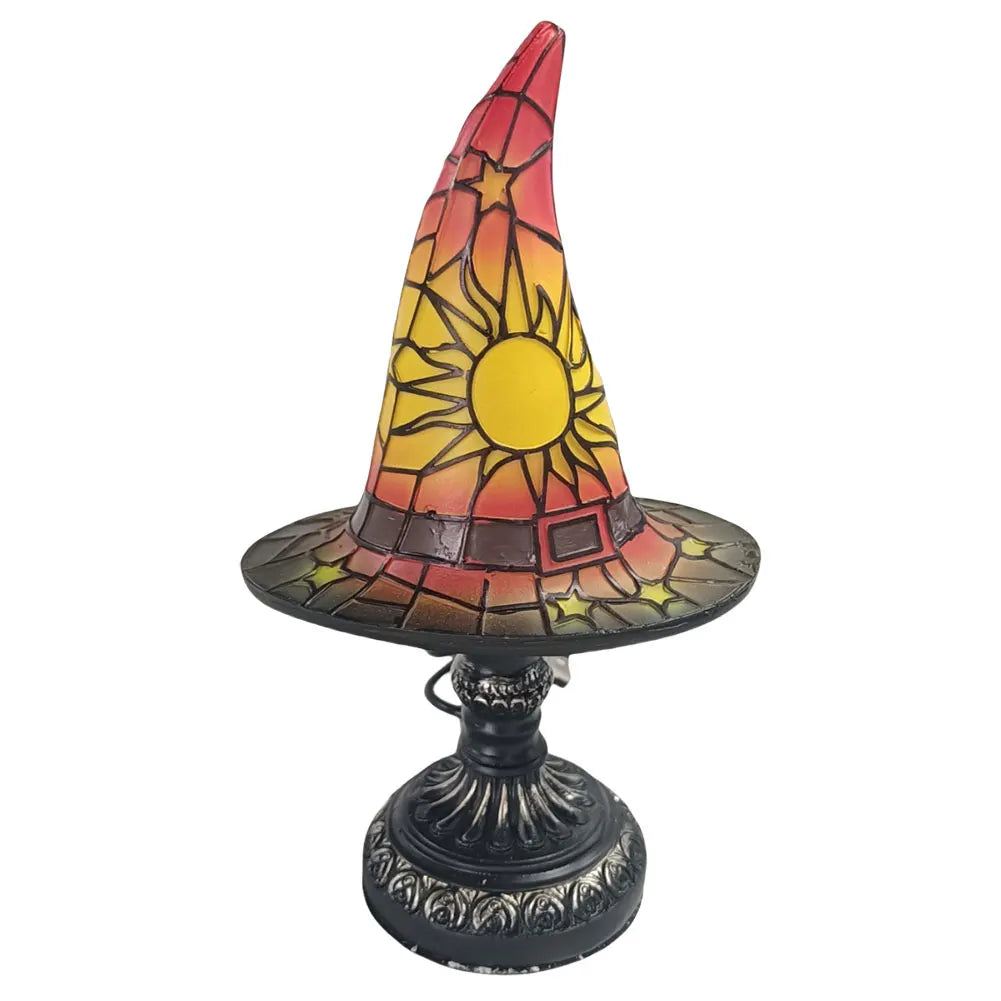Witch Hat Lamp USB Powered Creative Table Lamp Night Light Resin Witch Hat Light Ornament for Home Decor