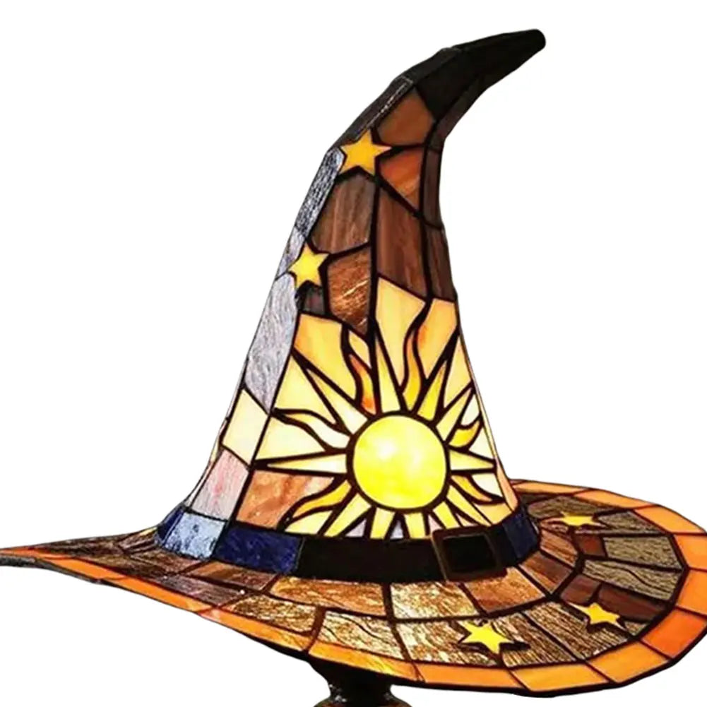 Witch Hat Lamp USB Powered Creative Table Lamp Night Light Resin Witch Hat Light Ornament for Home Decor