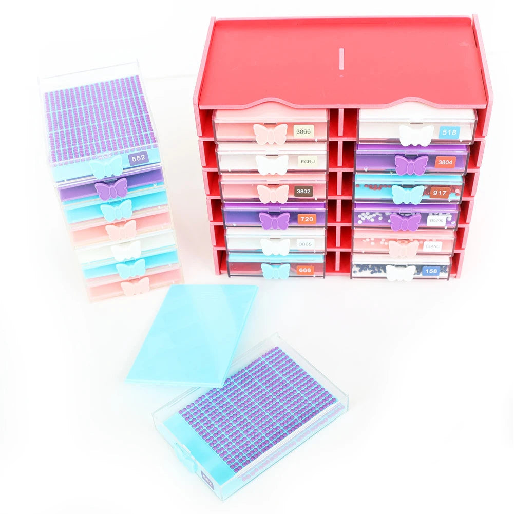 12 Grids Diamond Painting Tray Storage Holder with Drill Pen Holder Diamond Painting Tray Organizer Rack for DIY Craft Arts