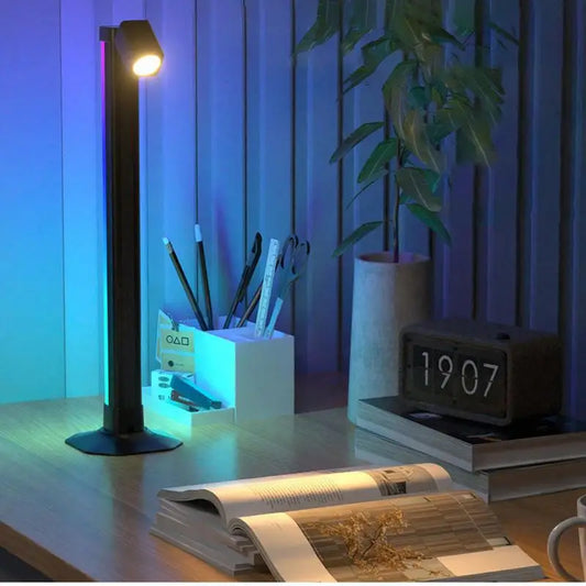 Reading Light Rechargeable Stepless Dimming Desk Lamp Ambient Lighting Eye-Caring Desktop Lamp Rotation Table Lamp Reading Light