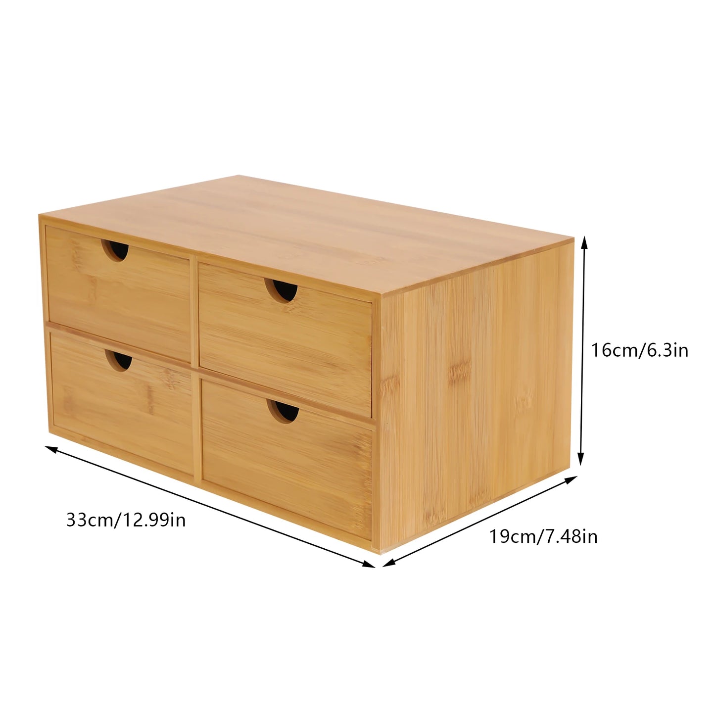 Desk Organizer Mini Bamboo Desk Organizer Drawer Desktop Storage Organizer for Office Home Toiletries, No Assembly Required