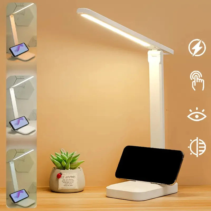 Foldable Table Lamp Led Desk Lamp 3 Type Stepless Dimmable Touch Bedside Reading Eye Protection Night Light USB Chargeable