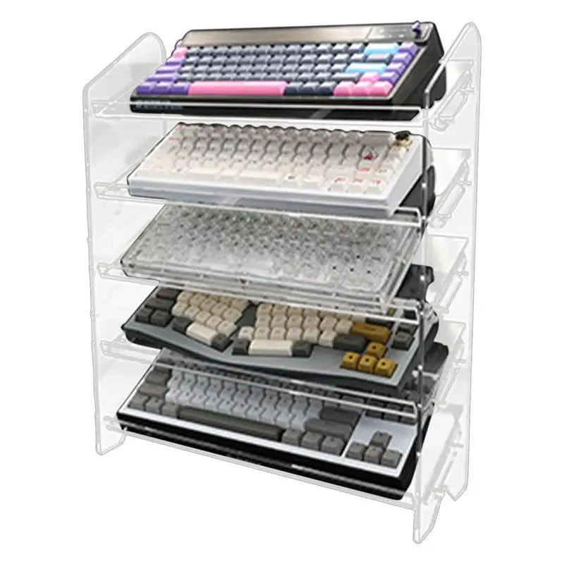 3-5 Tiers Acrylic Display Stand Clear Keyboard Mouse Storage Rack Cupcake Perfume Doll Figures Organizer Acrylic Shelf holder