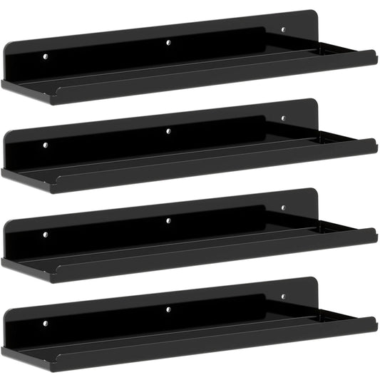 Floating Shelves for Wall, Acrylic Shelf 15" Room Decor for Bookcase/Vinyl Record Display/Photo/Picture in Bedroom, Living Room