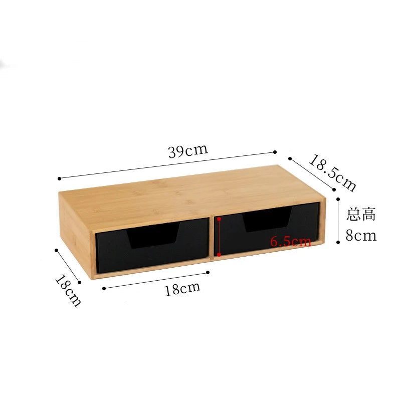 Computer Monitor Mounting Bracket Computer Booster Stand Elevated Desktop Keyboard Storage Shelf Wooden Desktop Storage Box