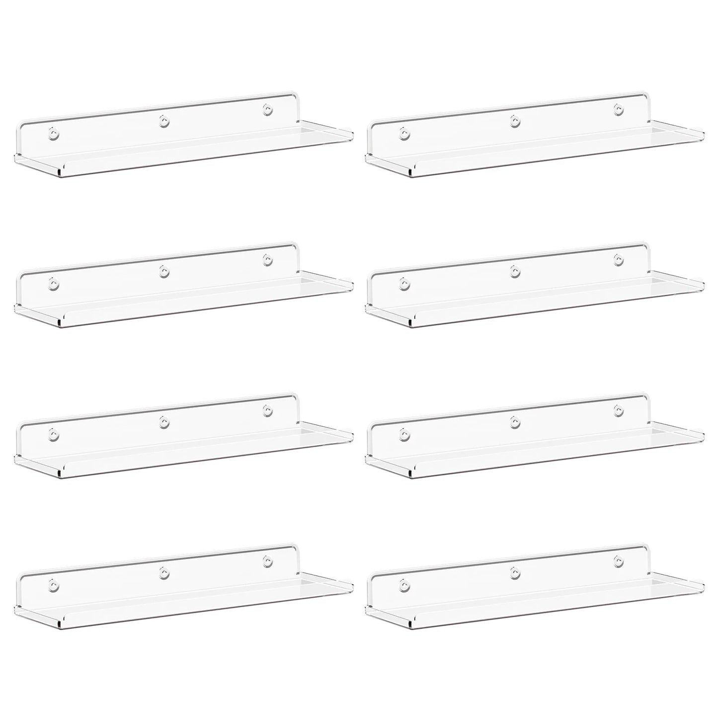 Floating Shelves for Wall, Acrylic Shelf 15" Room Decor for Bookcase/Vinyl Record Display/Photo/Picture in Bedroom, Living Room