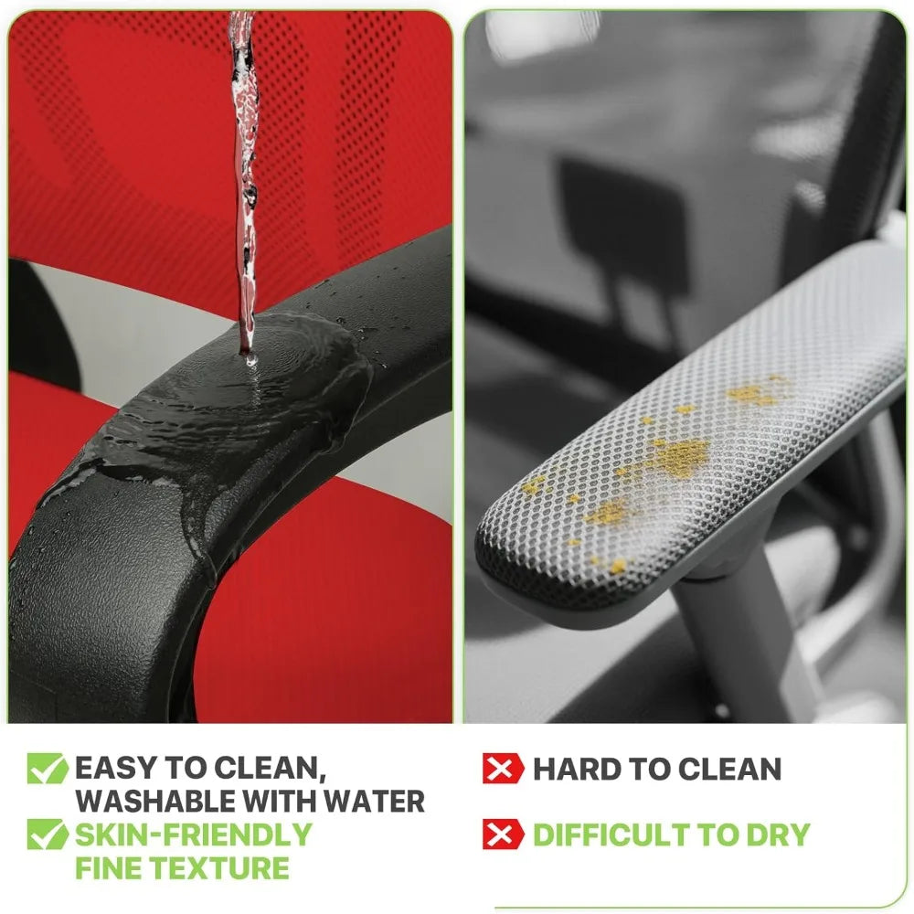 Ergonomic Office Desk Chair, Mid-Back Mesh Computer Chair, Swivel Chair with Breathable Backrest & Lumbar Support, Adju