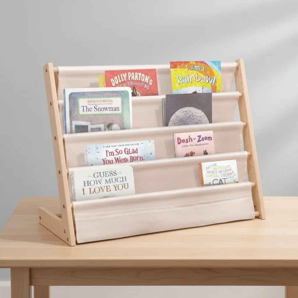 Household Reading Bookshelf Multitier Solid Wood Removable Floor Storage Bookshelf Children's Picture Book Organizer Bookcase