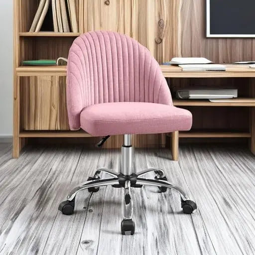 Office Chair Armless Cute Desk Chair Modern Adjustable Swivel Vanity Task Computer Chair Home Office Desk Chairs with Wheels