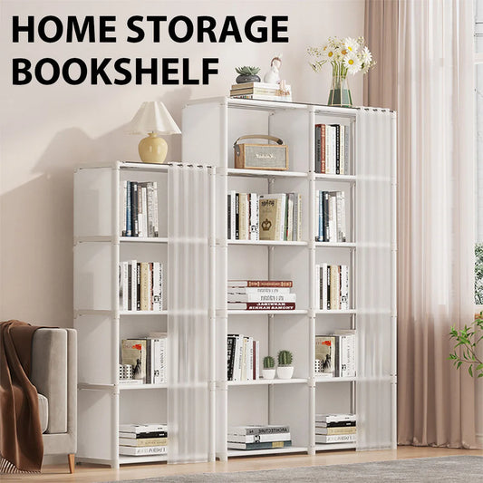 6/5 Layers Dustproof Wardrobe High Capacity Bedroom Open Storage Cabinet Simple Assembly Partition Bookshelf Closet Organizer