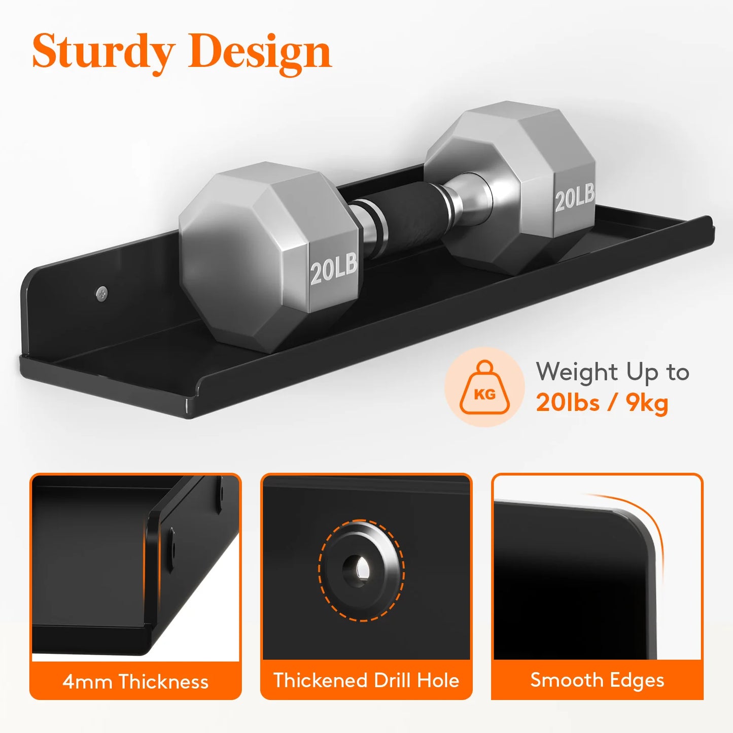 Floating Shelves for Wall, Acrylic Shelf 15" Room Decor for Bookcase/Vinyl Record Display/Photo/Picture in Bedroom, Living Room