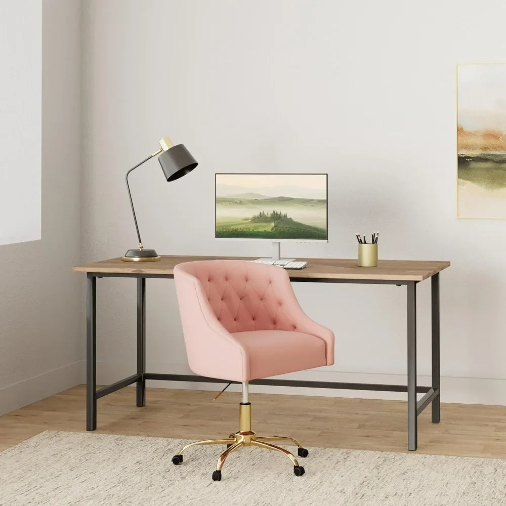 Home Office Desk Chair Modern Velvet Office Computer Chair Height Adjustable Mid-Back Task Chair