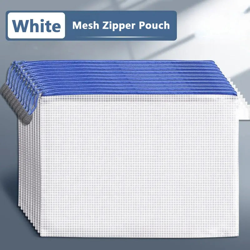 A3/A4/A5/A6 Mesh Zipper Pouch Document Bag Waterproof Zip File Folders School Office Supplies Pencil Case Cosmetic Makeup Bags