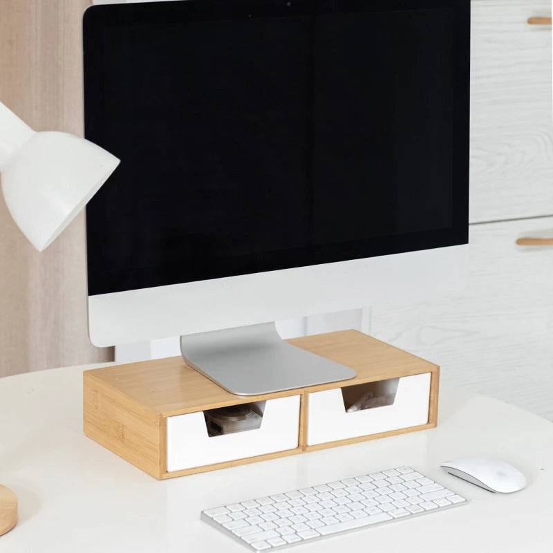 Computer Monitor Mounting Bracket Computer Booster Stand Elevated Desktop Keyboard Storage Shelf Wooden Desktop Storage Box