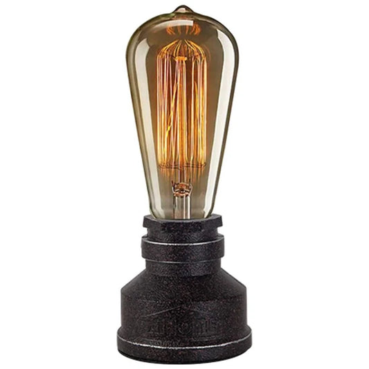 Vintage American Village Style Desk Light Table Lamp Iron Steel Water Pipe Table Rustic Loft Industrial Retro Base E26 Holder