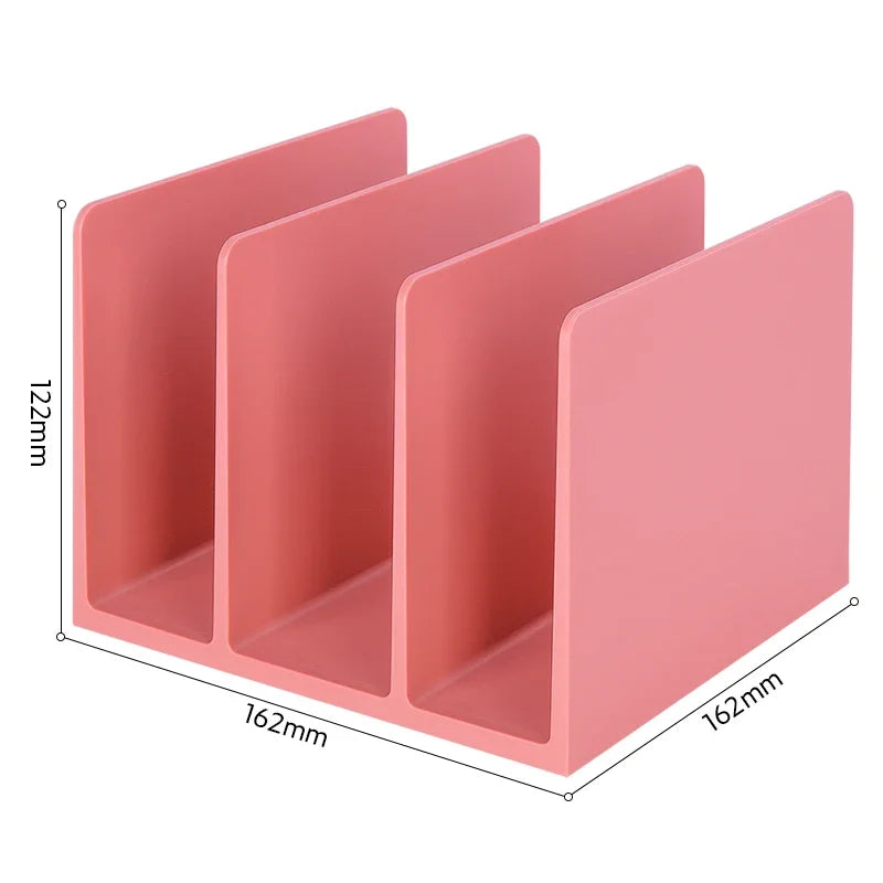 3 Grids Bookends Bookshelf Storage Rack Book Support Stand Desk Organizer Bookcase Organizer Book Storage Holder Shelf