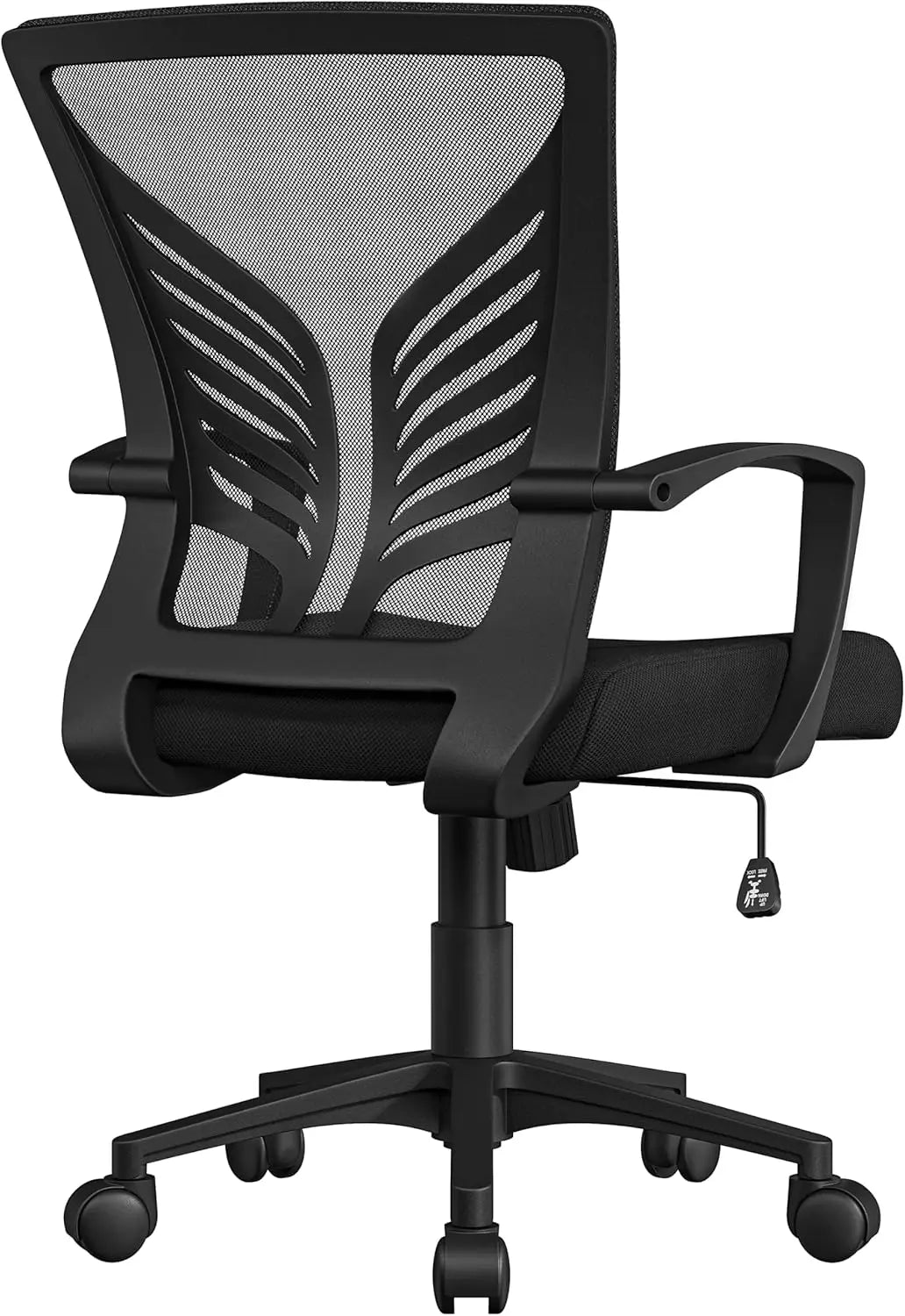 Mesh Office Chair Desk Computer Chair Ergonomic Mid Back With Lumbar Support Adjustable Height For Home Office, Black