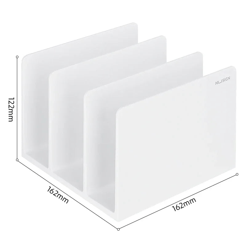 3 Grids Bookends Bookshelf Storage Rack Book Support Stand Desk Organizer Bookcase Organizer Book Storage Holder Shelf