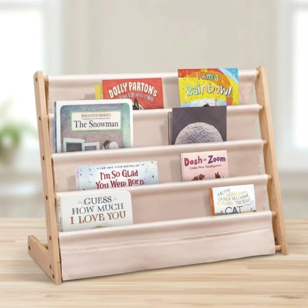 Household Reading Bookshelf Multitier Solid Wood Removable Floor Storage Bookshelf Children's Picture Book Organizer Bookcase