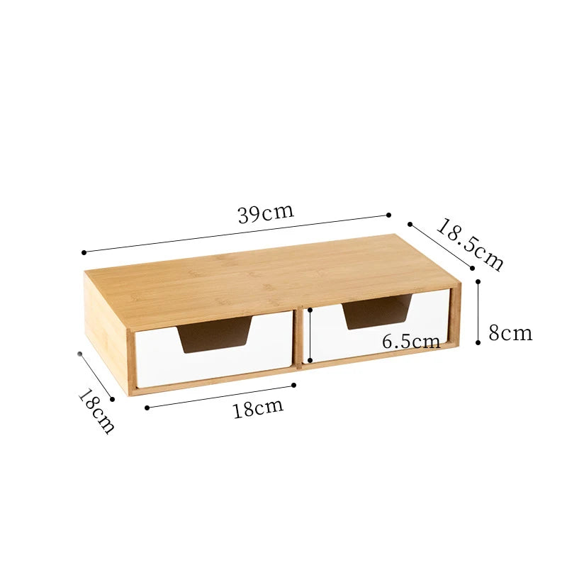 Computer Monitor Mounting Bracket Computer Booster Stand Elevated Desktop Keyboard Storage Shelf Wooden Desktop Storage Box