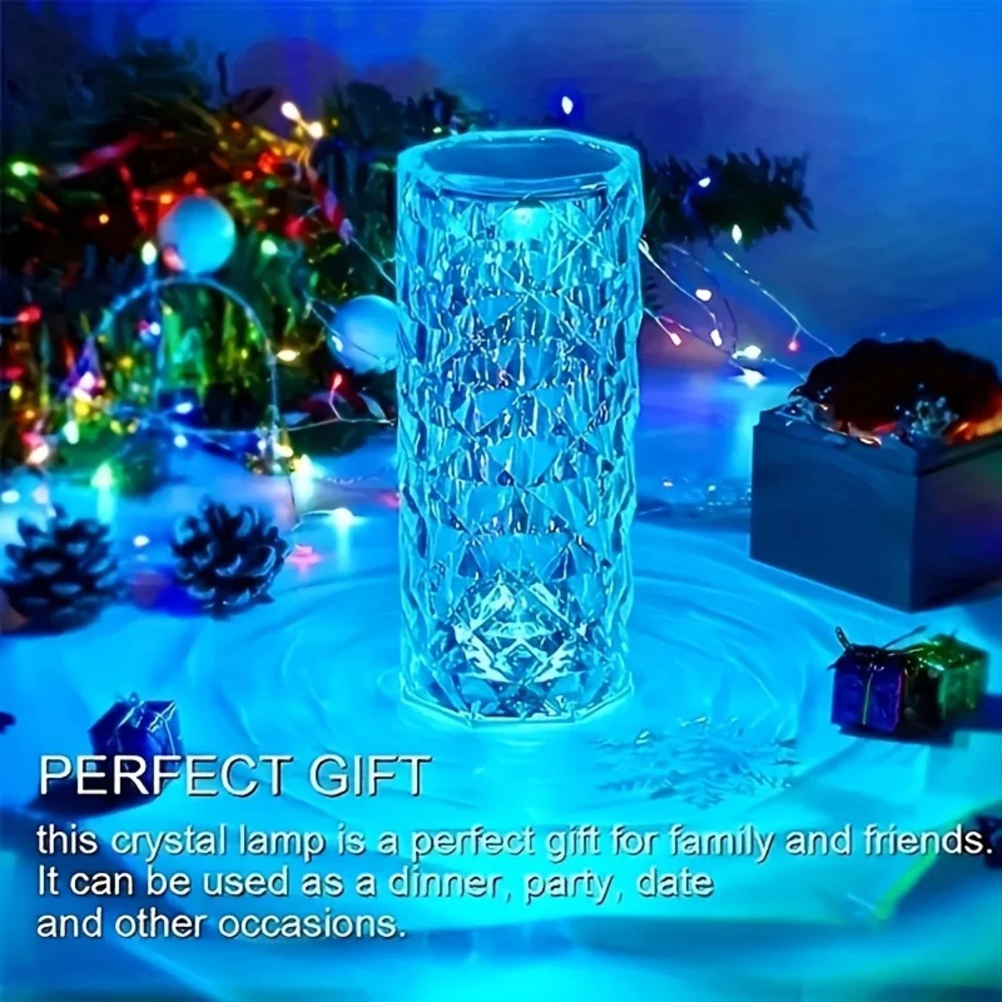 Crystal Lamp 16-Color Changing RGB Night Light  Lamp USB Romantic LED Rose Table Lamps  Bedroom Party Dinner Decor Light