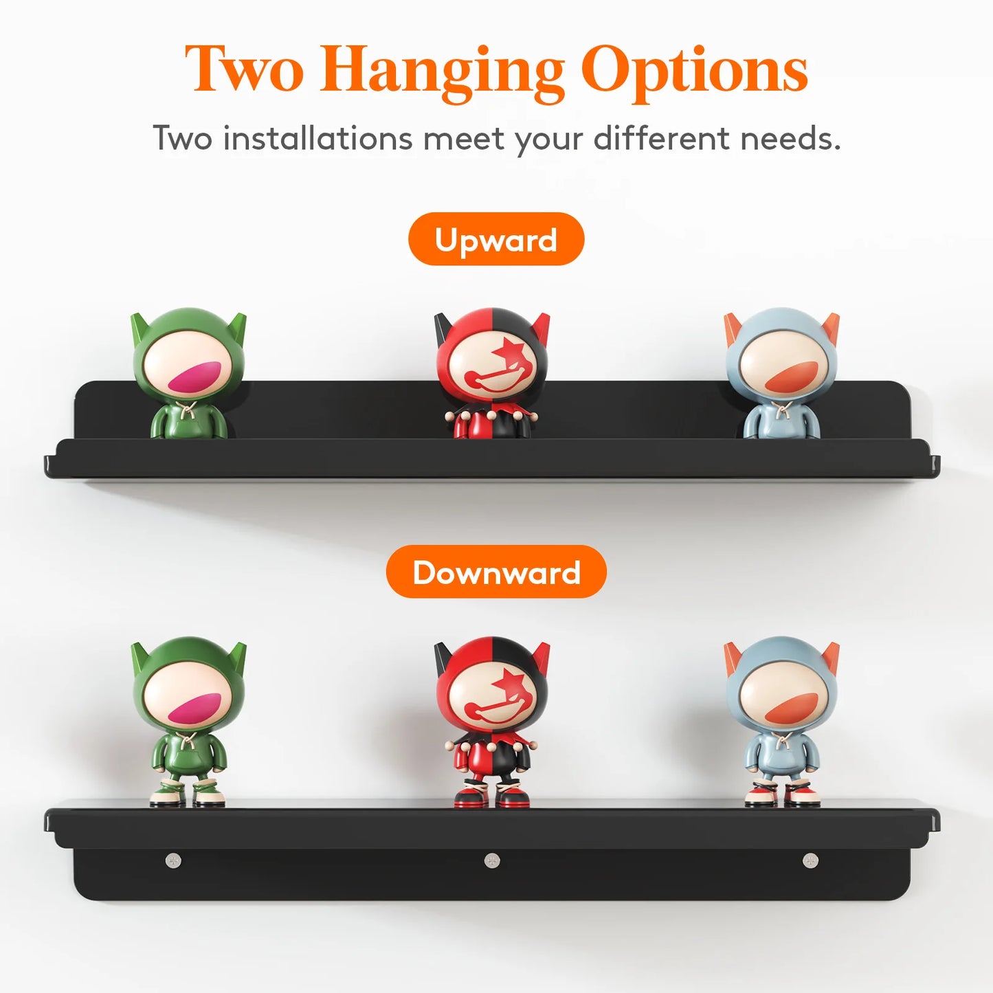 Floating Shelves for Wall, Acrylic Shelf 15" Room Decor for Bookcase/Vinyl Record Display/Photo/Picture in Bedroom, Living Room