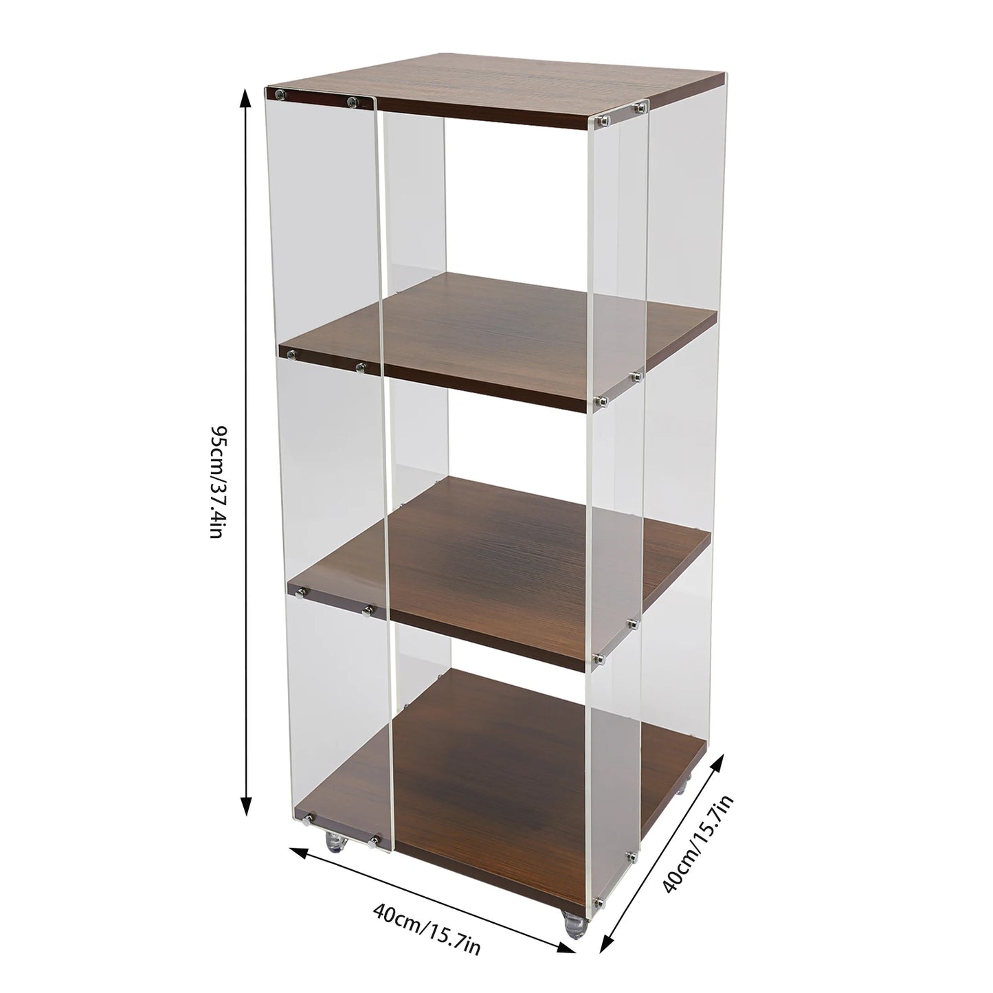 360 ° Rotating Bookshelf, 3-Layer Vertical Bookshelf, 3-Layer Acrylic Bookshelf, With a Load-Bearing Capacity of 50kg