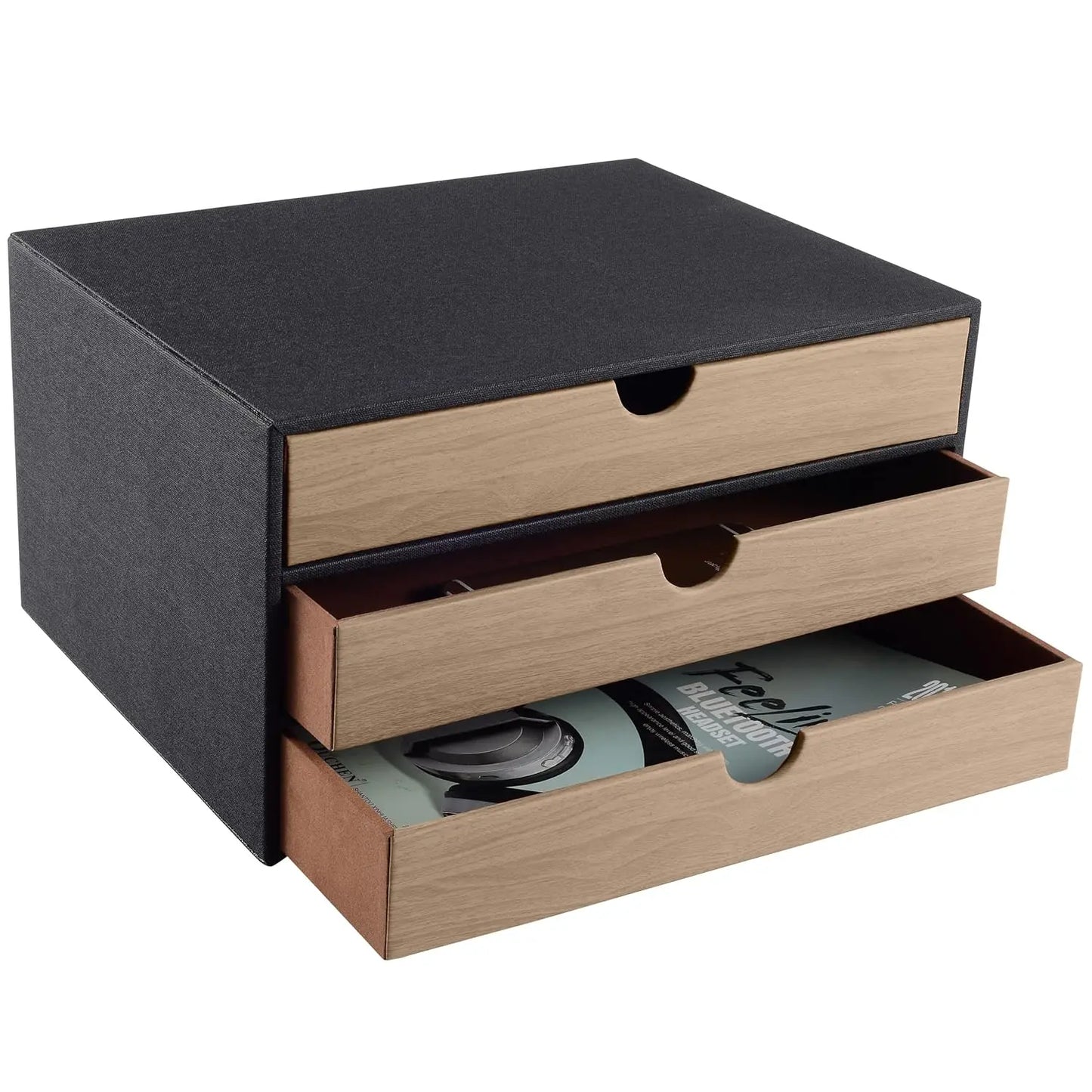 Fashion Multicolor Collocation Leather Desk Organizer File Cabinet Executive Office Supplies Desktop Filing A4 Contract Document