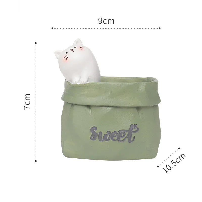 Kawaii Animal Pen Holder - Large Multifunction Pencil Stand for Desk, Cute Office Accessories & Stationery Organizer