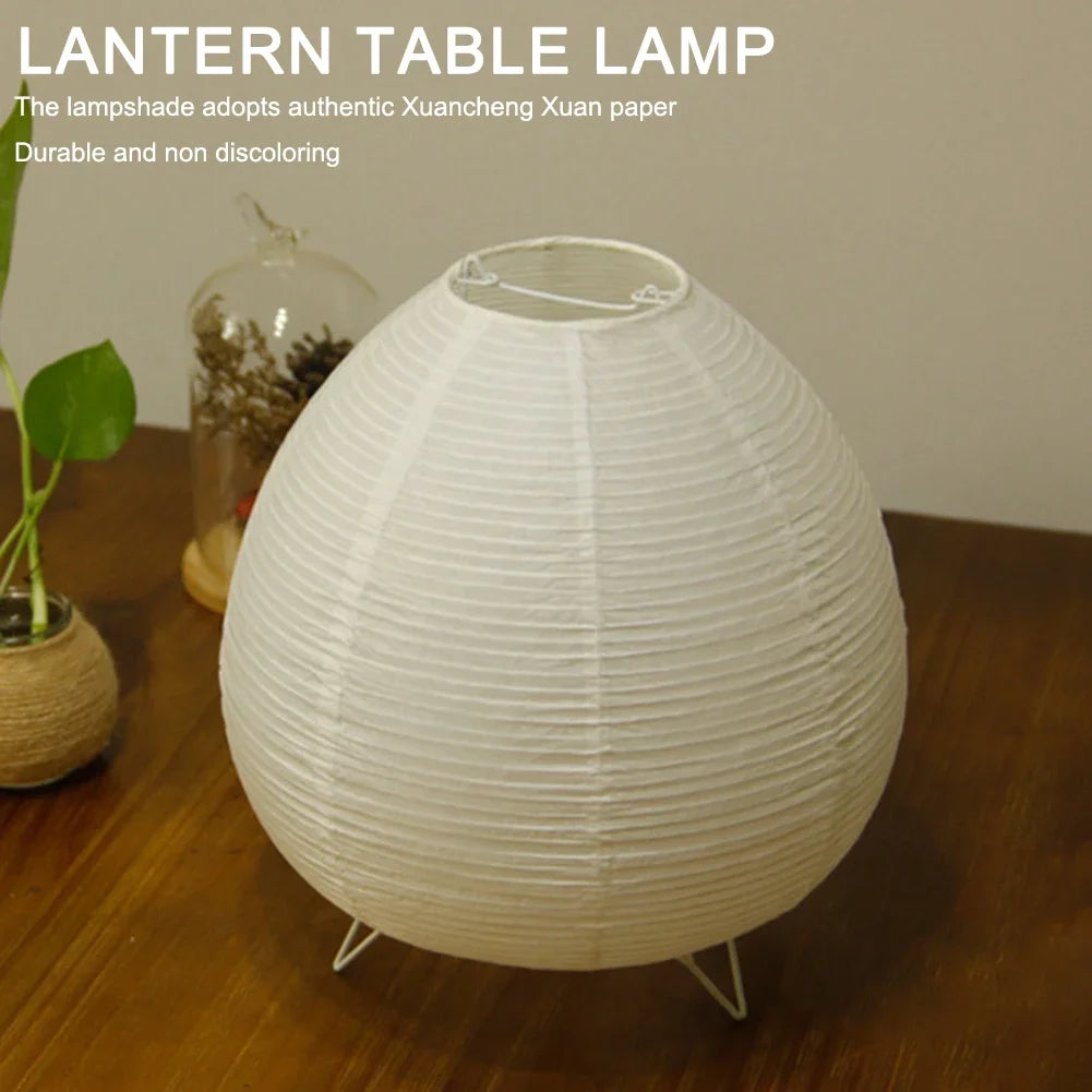 Lantern LED Table Lamp Rice Paper Desktop Decorative Lantern Light Handmade Simple LED Lighting Lamp for Living Room Bedroom