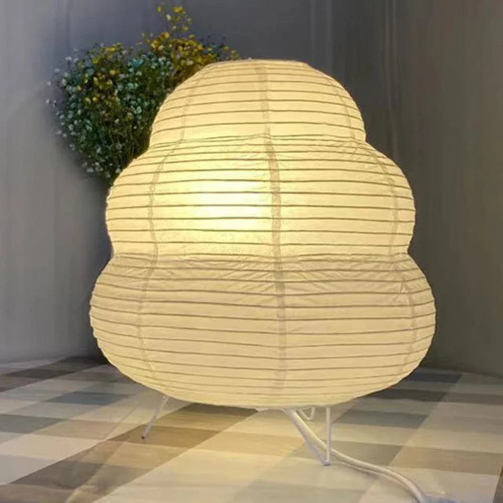Lantern LED Table Lamp Rice Paper Desktop Decorative Lantern Light Handmade Simple LED Lighting Lamp for Living Room Bedroom